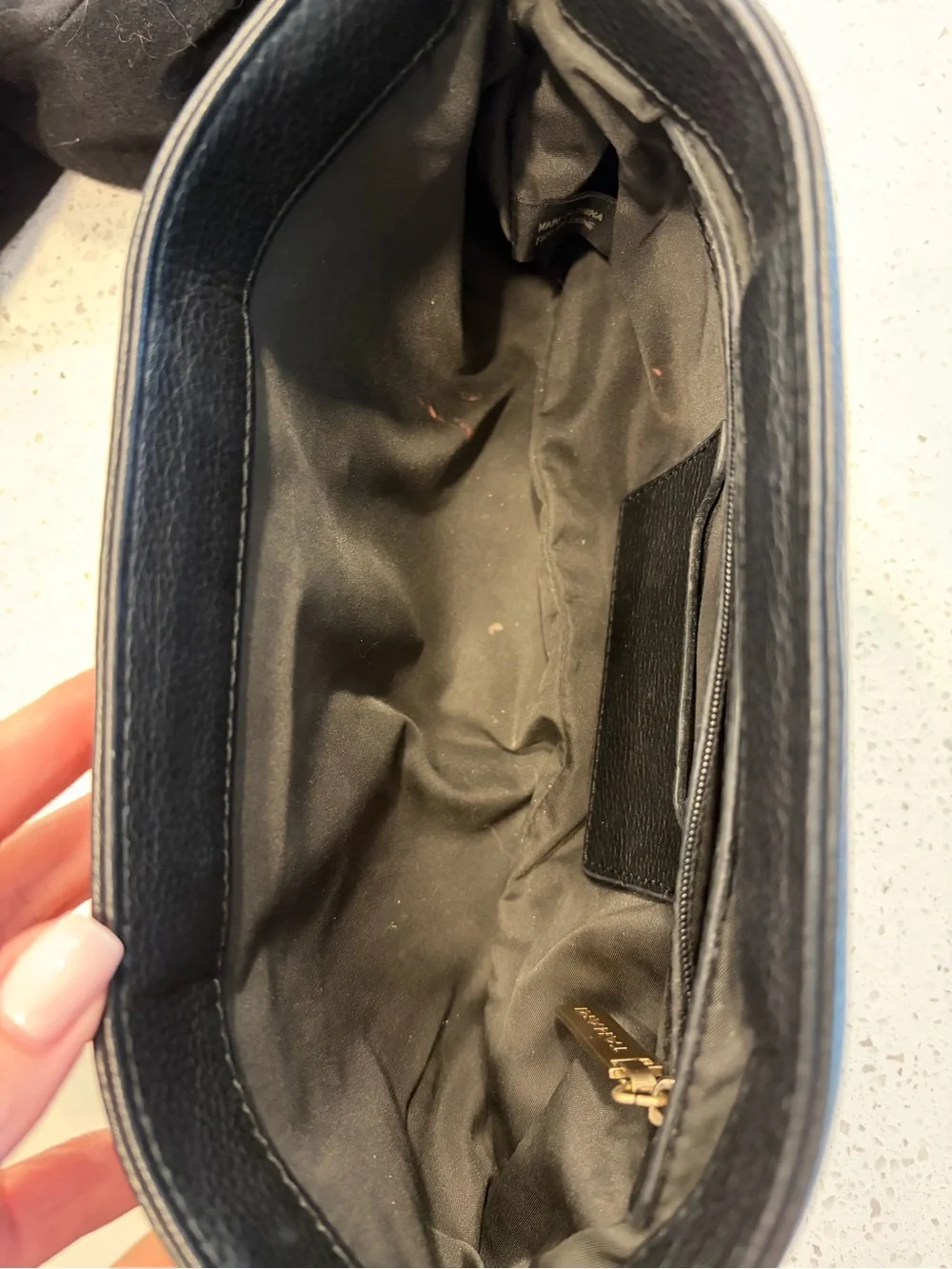 Tahari Leather Mixed Media Clutch